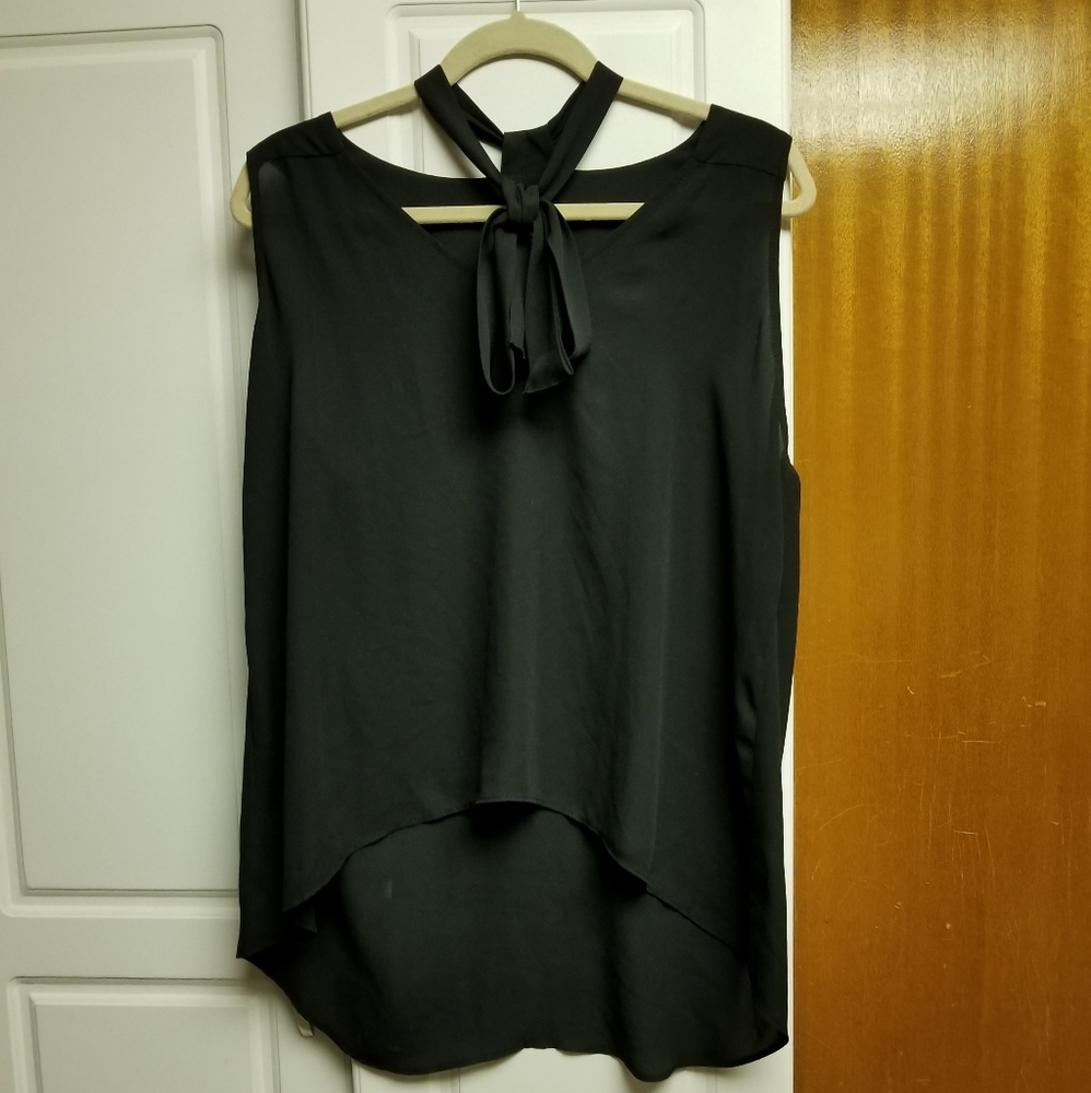 🍁🌺Design Lab by Lord & Taylor sleeveless blouse with attached tie around neck